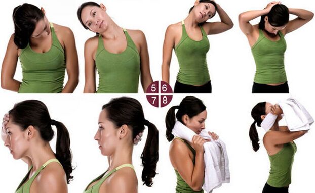 Exercices pour l'ostéochondrose cervicale exemple 2